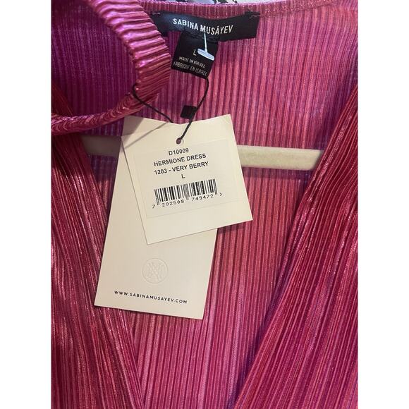 NWT Sabina Musayev x REVOLVE Hermione Mini Dress Very Berry L - Picture 6 of 6